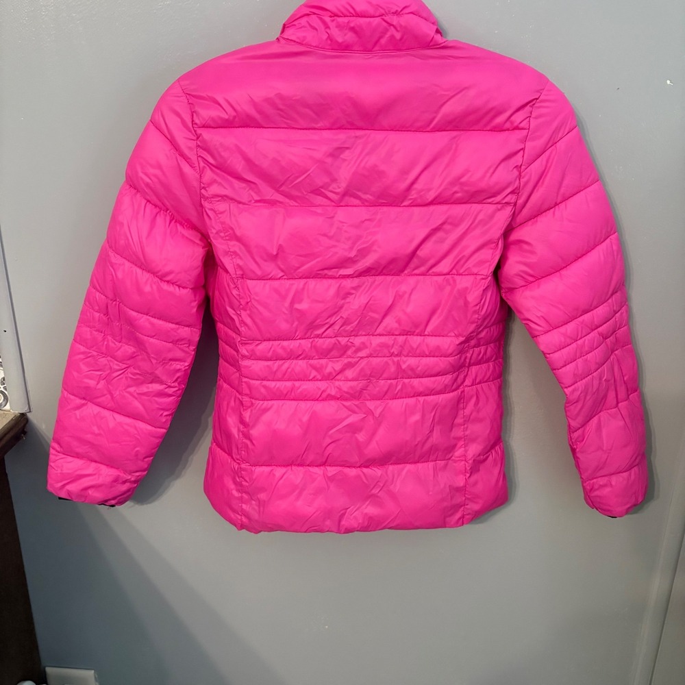 Justice Pink Lightweight Puffer Jacket Coat Quilted Full‎ Zip Front (Girls 12) - Picture 3 of 5